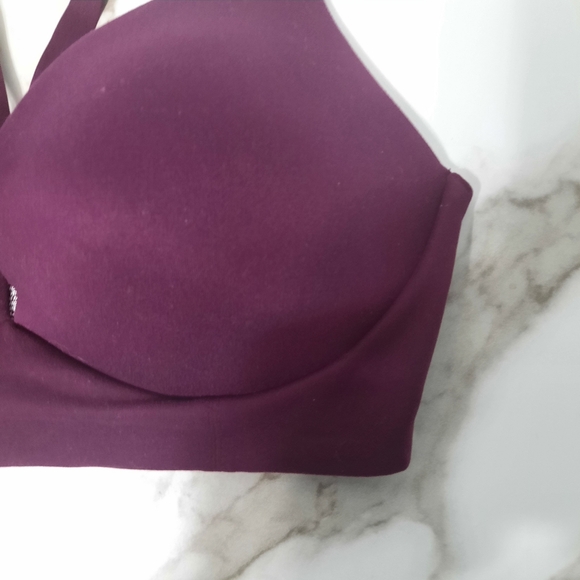 Victoria's Secret Bra 34D Burgundy Wine Lightly Lined Plunge Soft Sexy Underwire - Picture 4 of 6